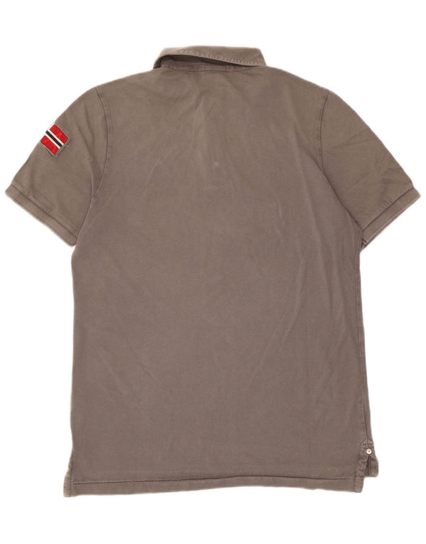 Polo da uomo Napapijri in cotone grigio medio