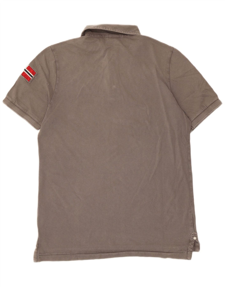Polo da uomo Napapijri in cotone grigio medio