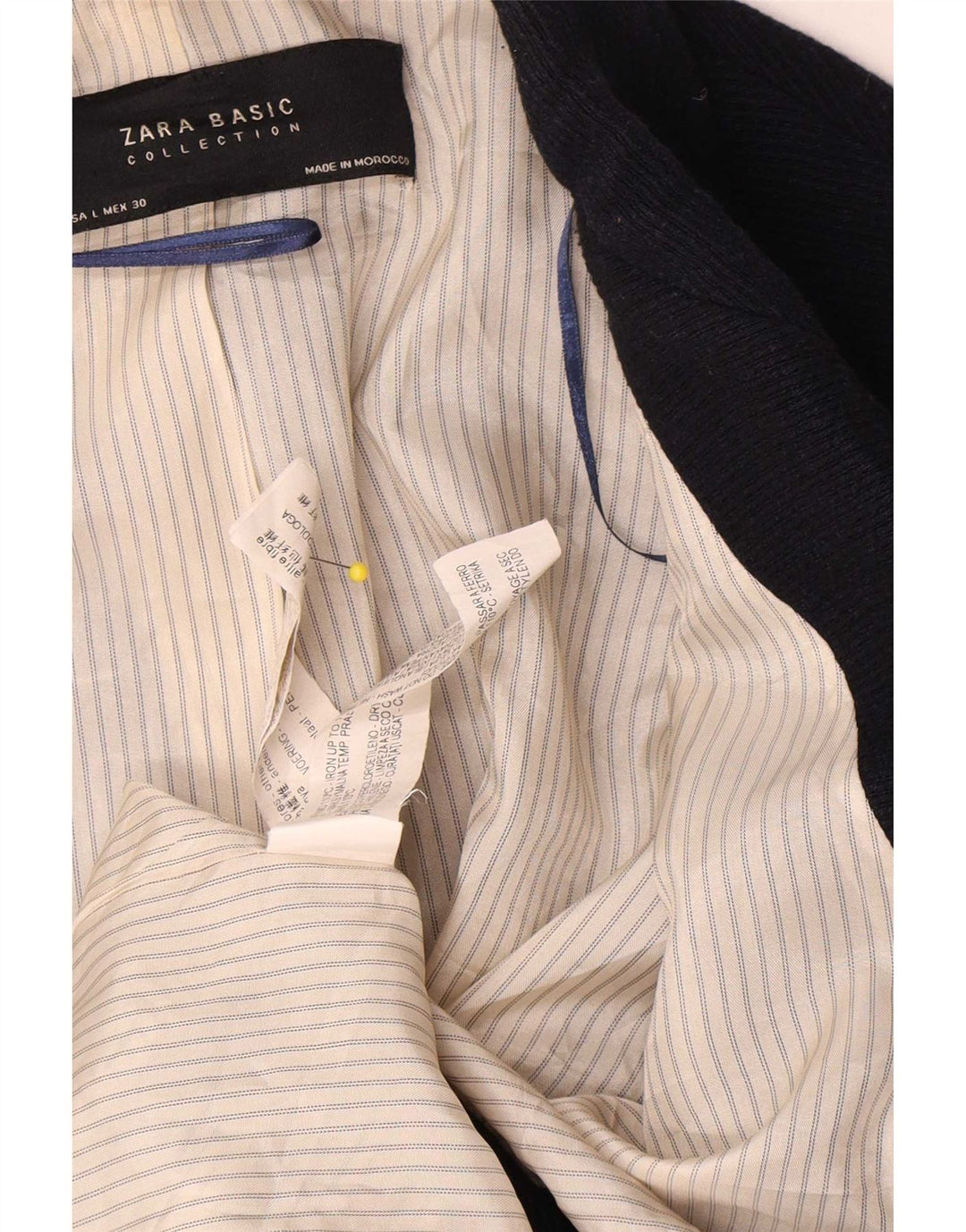Giacca blazer aperta da donna Zara UK 16 grande in acrilico blu navy