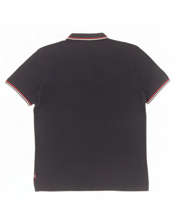 Polo da uomo Superdry XL in cotone a righe blu navy