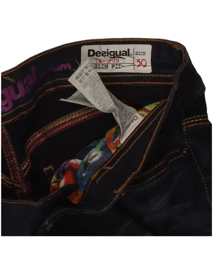 Desigual Jeans Slim da Donna W30 L32 Blu Navy Cotone