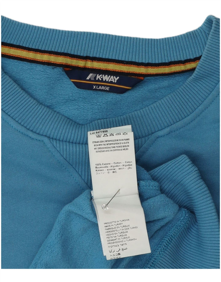 Felpa K-Way Uomo Maglione XL Blu Cotone