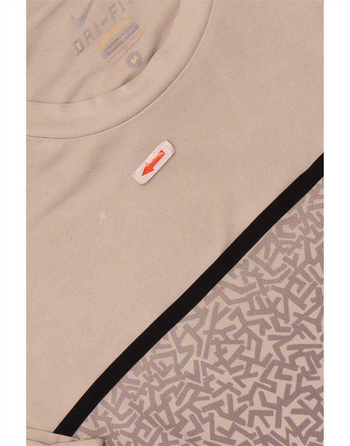 T-shirt grafica Nike da uomo Dri Fit Top in poliestere geometrico grigio medio