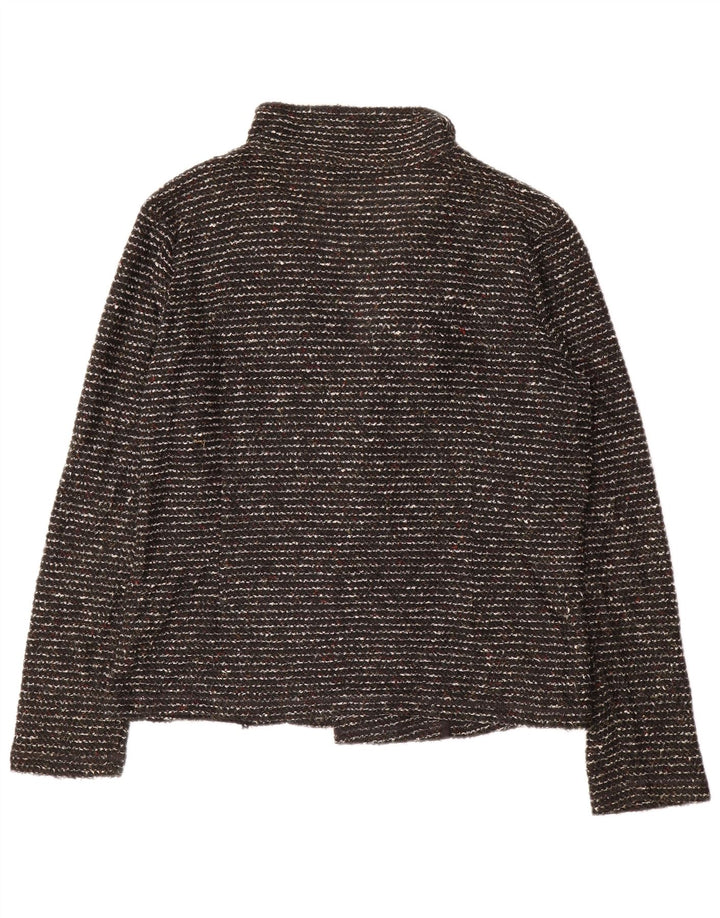 Maglione cardigan aperto da donna Marks & Spencer UK 20 2XL Nero screziato