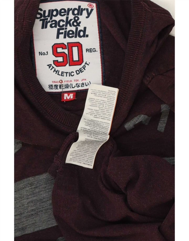 T-shirt grafica da uomo Superdry Top in cotone bordeaux medio