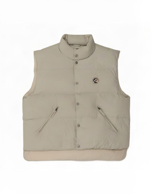Gilet imbottito da uomo con grafica geografica Napapijri UK 42 XL Beige poliammide