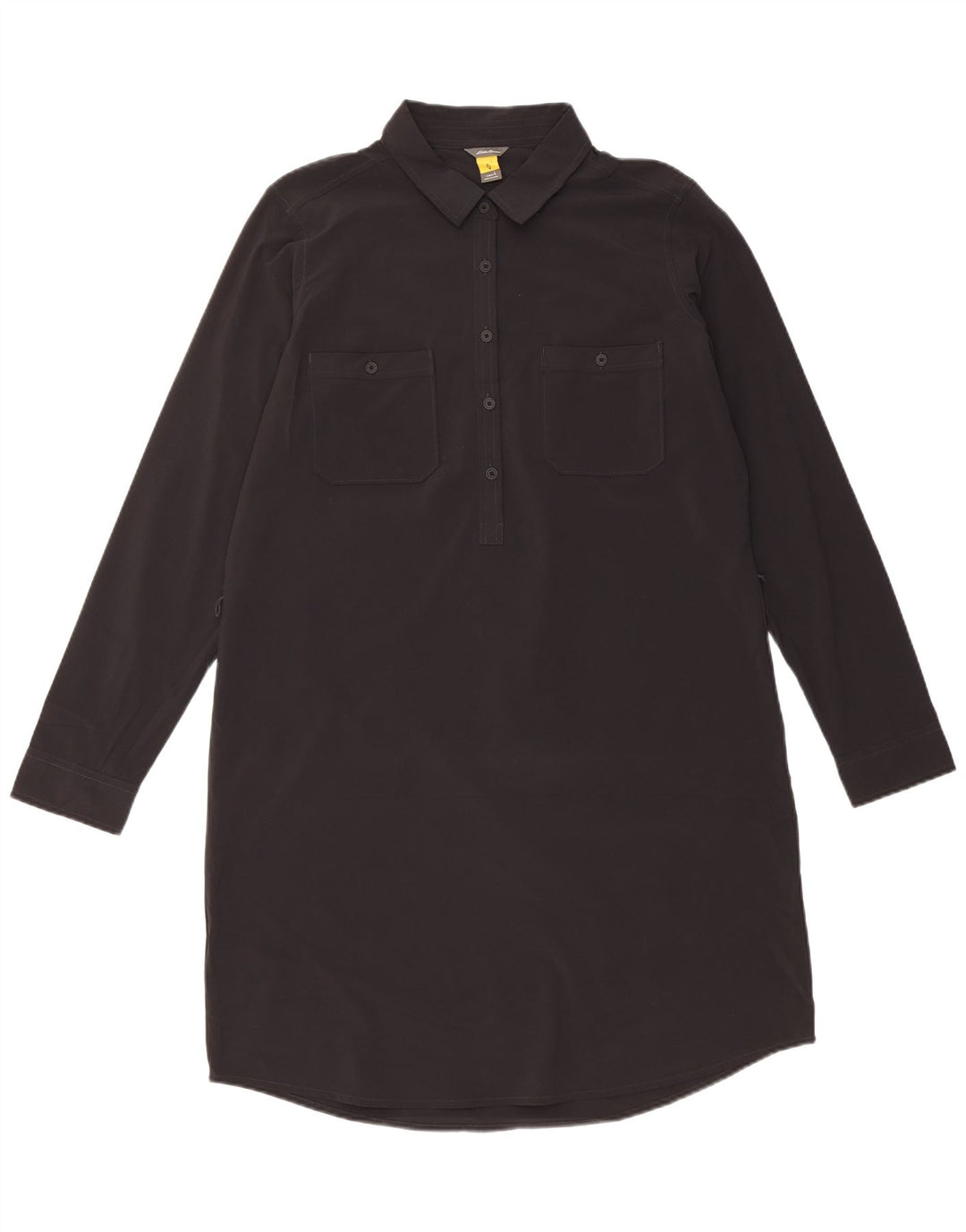 Abito a trapezio a maniche lunghe da donna Eddie Bauer UK 16 Grande poliestere nero