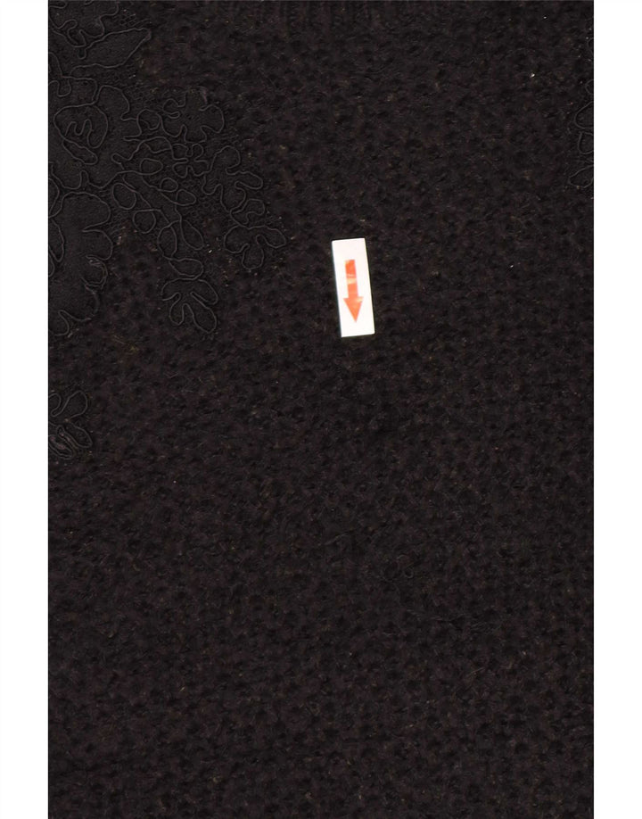 Maglione maglione con scollo a barca da donna Marks & Spencer UK 12 medio nero floreale