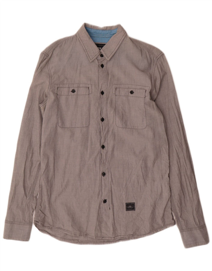 Camicia slim fit da uomo O'Neill grande in cotone grigio