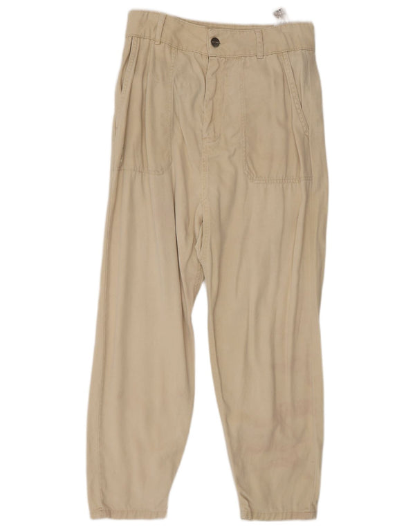 Pantaloni corti affusolati da donna Zara piccoli W26 L24 lino beige