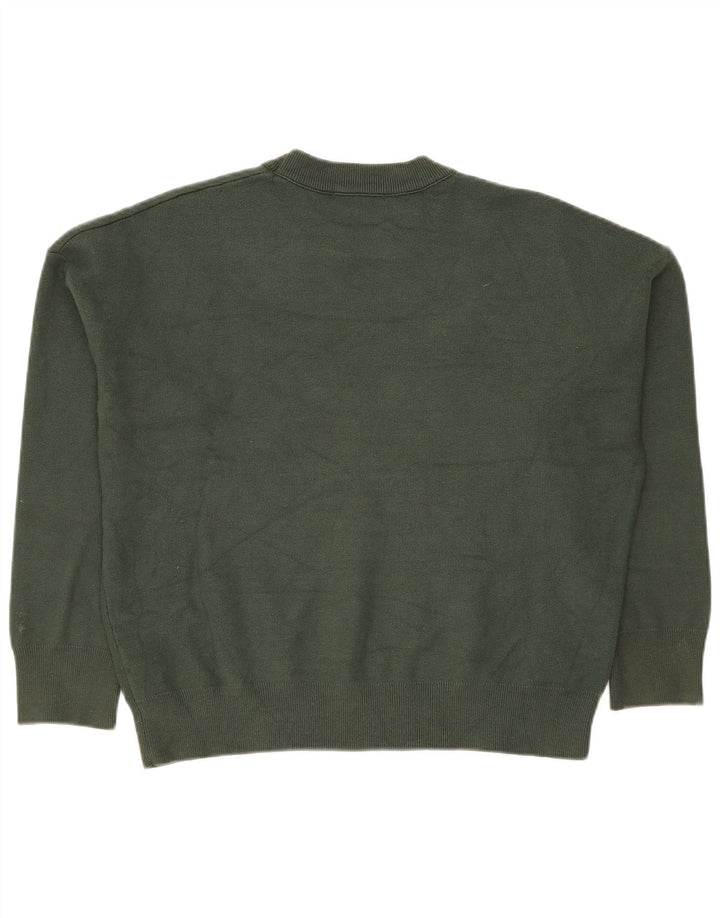 Maglione Zara da uomo girocollo in viscosa verde medio