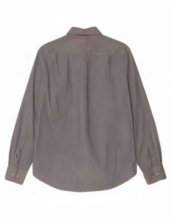 Camicia da uomo Henry Cottons taglia 39 cotone gessato blu medio