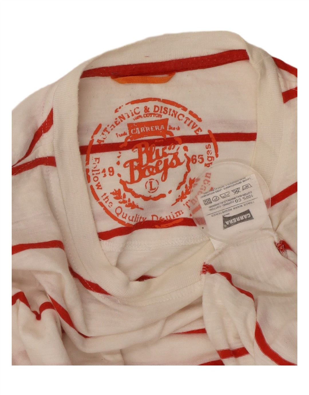 CARRERA T-shirt uomo Top grande a righe bianche in cotone