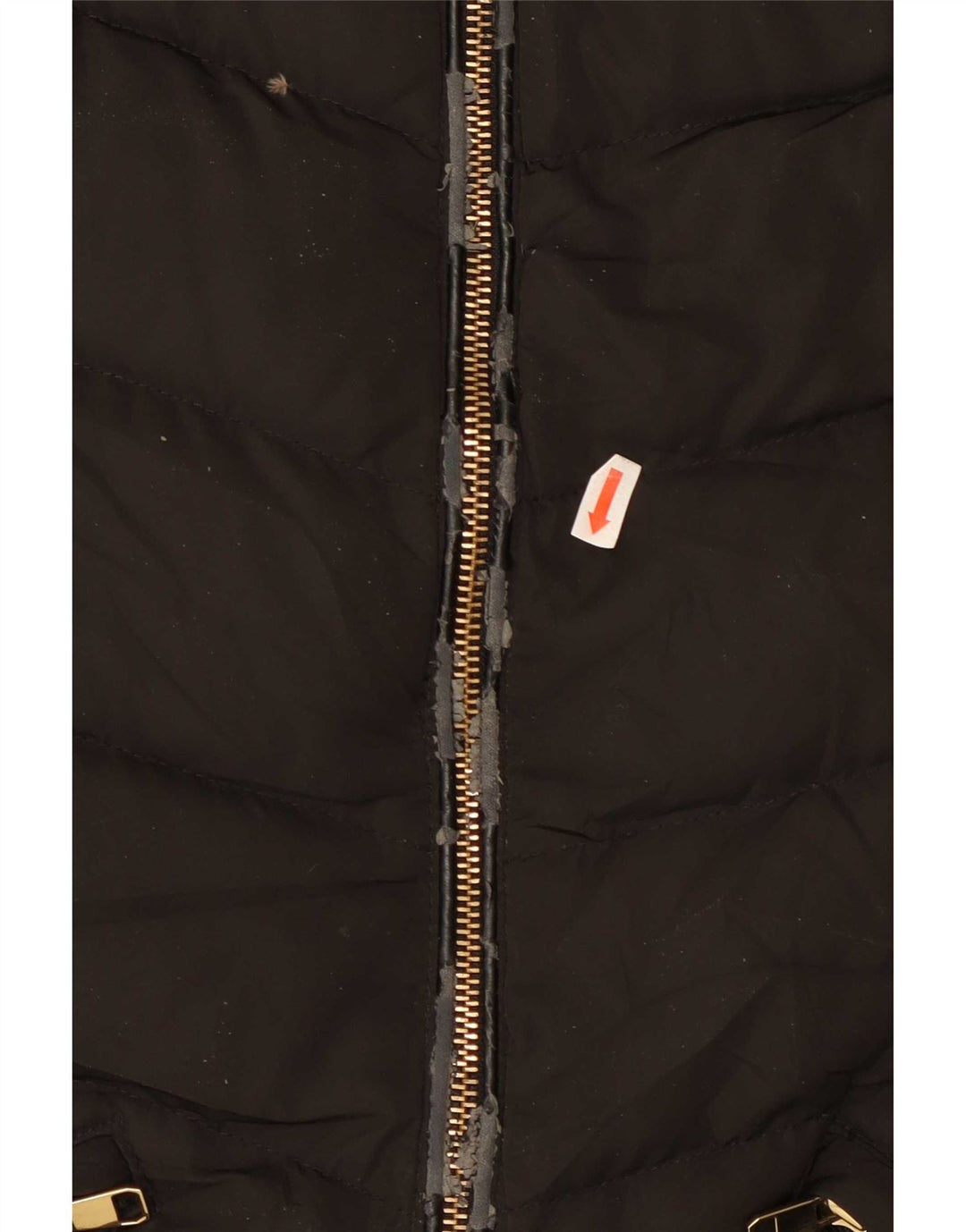 Cappotto imbottito con cappuccio da donna Zara UK 12 medio poliestere nero