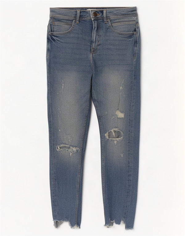 Jeans skinny corti invecchiati da uomo Zara EU 38 Small W30 L24 cotone blu