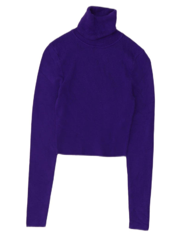 Maglione corto da donna Zara con collo alto, UK 10 piccolo viola
