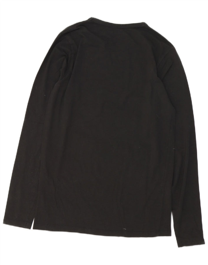 Jack & Jones Top da uomo a maniche lunghe in cotone nero medio