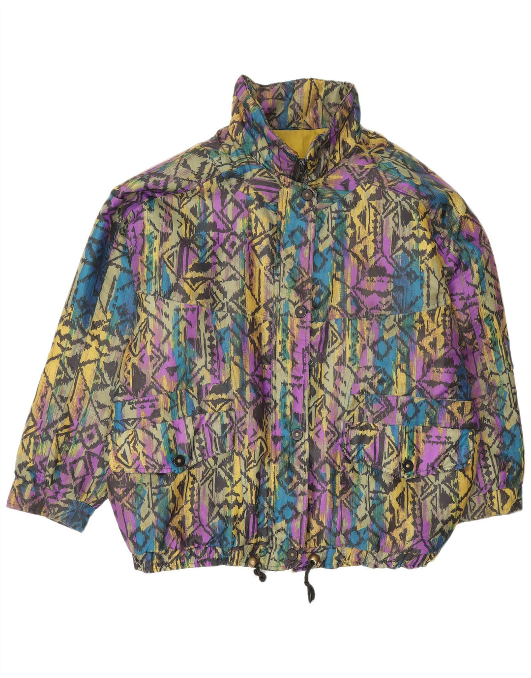 Giacca a vento vintage da donna EU 40 media multicolore geometrica