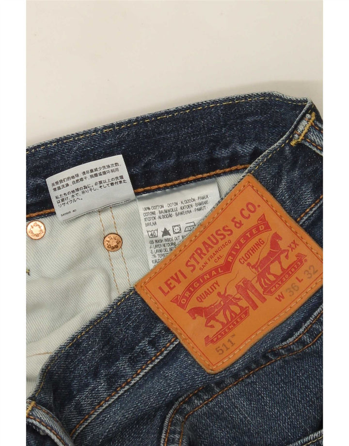 Levi's Uomo 511 Slim Jeans W36 L32 Cotone Blu