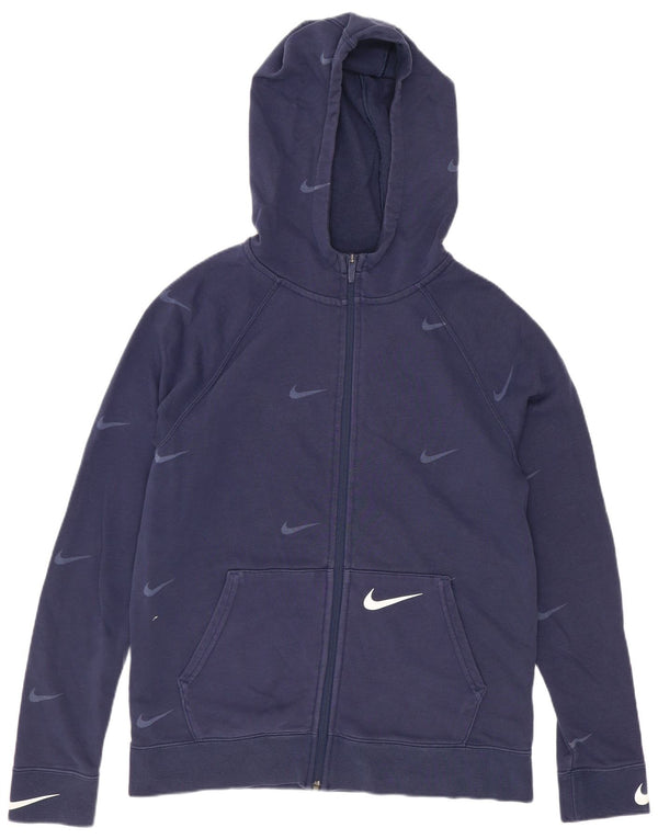 Felpa con cappuccio e zip Nike grafica standard da ragazzo 13-14 anni XL blu navy