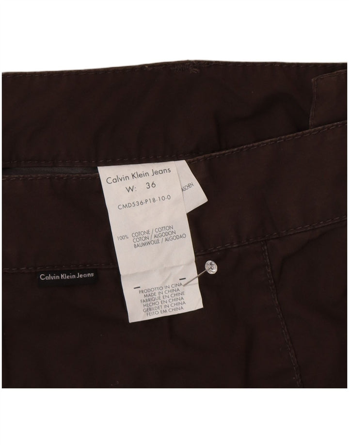 Pantaloncini chino da uomo Calvin Klein W36 Large in cotone marrone