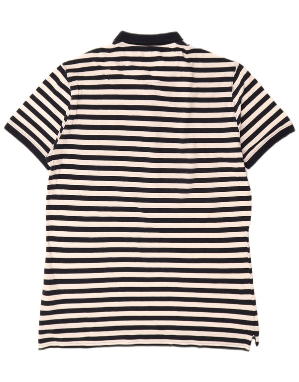 Polo da uomo dal taglio casual Massimo Dutti, grande, in cotone a righe blu navy