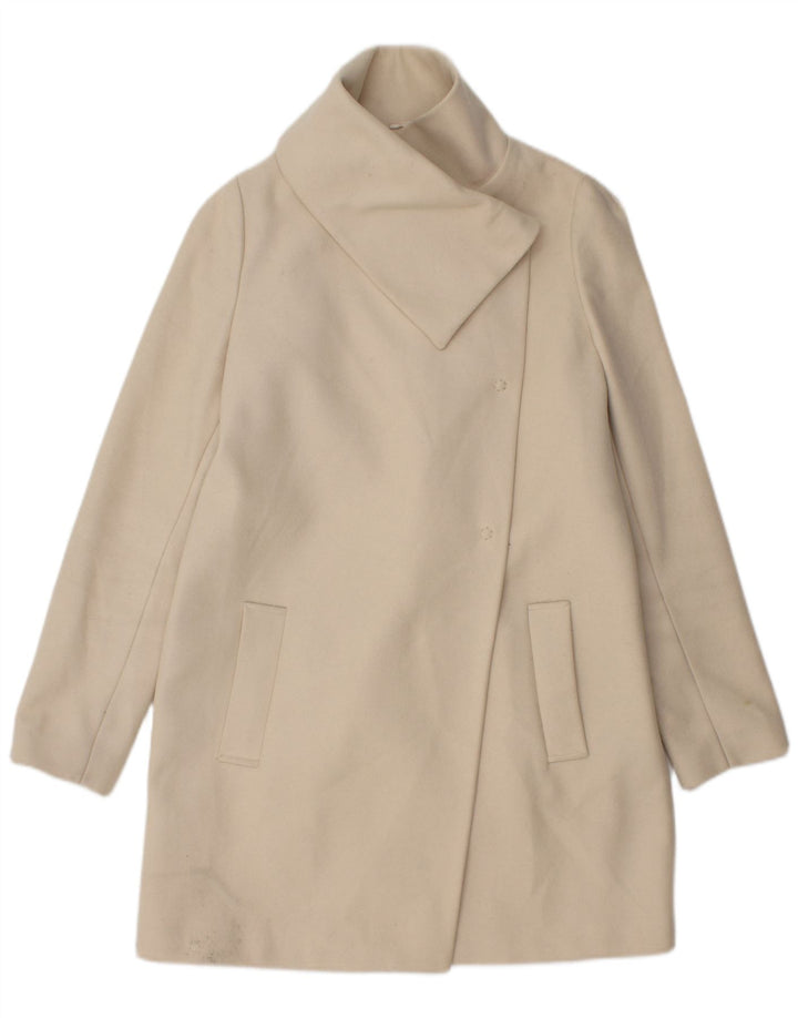 Cappotto Donna Benetton IT 42 Medio Bianco Lana