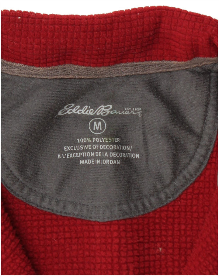 EDDIE BAUER Felpa con collo con zip da uomo Maglione poliestere rosso medio