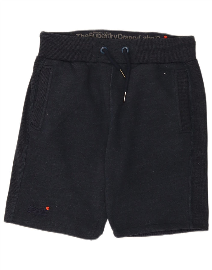 Pantaloncini sportivi slim fit da uomo Superdry poliestere medio blu navy