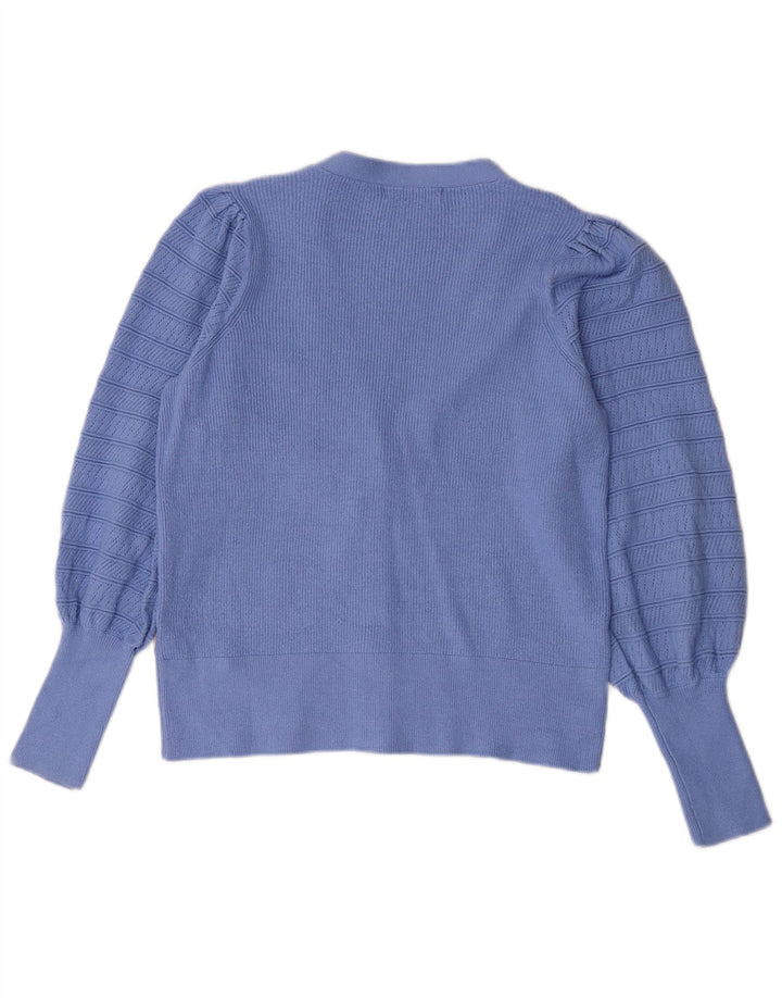 Maglione cardigan da donna Marks & Spencer UK 12 Viscosa blu medio