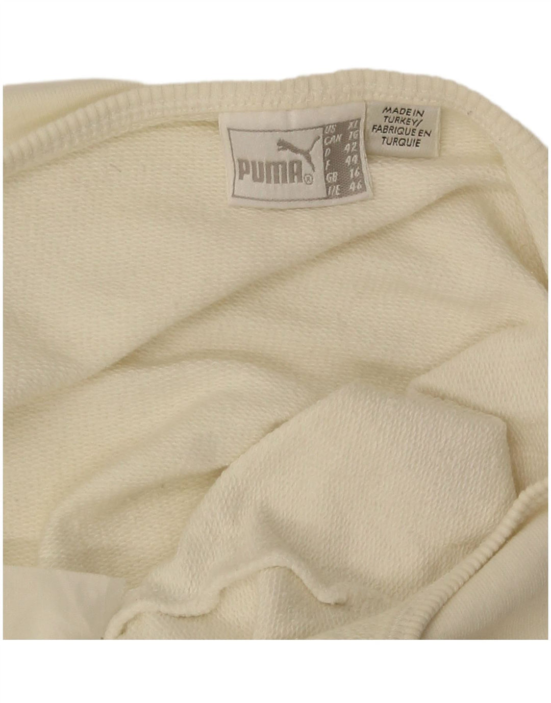 Puma Top corto con grafica da donna UK 16 Large Bianco sporco