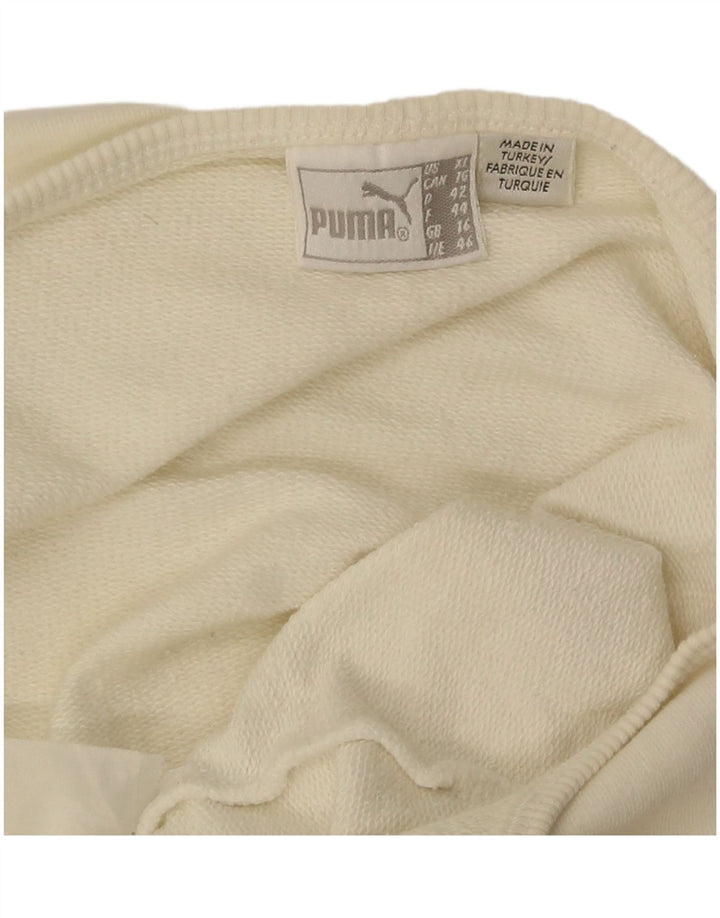 Puma Top corto con grafica da donna UK 16 Large Bianco sporco