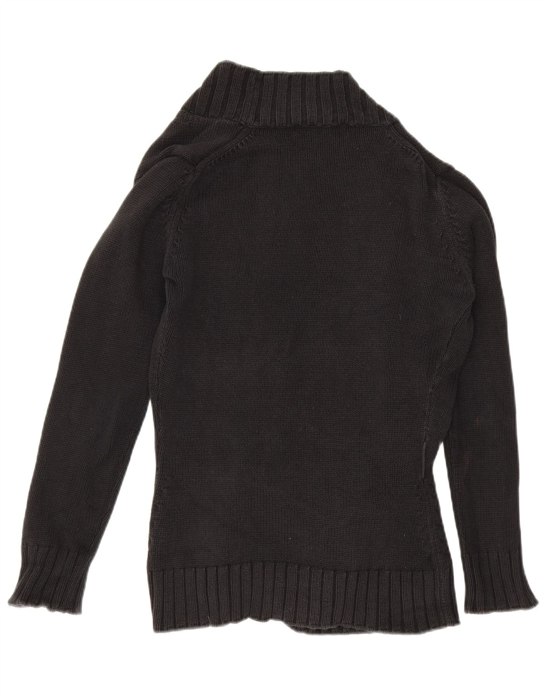 Maglione cardigan aperto da donna Zara UK 14 grande cotone nero
