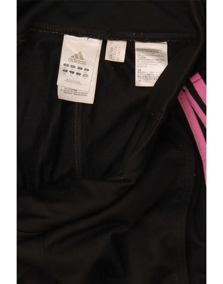 Pantaloni della tuta da donna Adidas UK 10 piccoli poliestere nero
