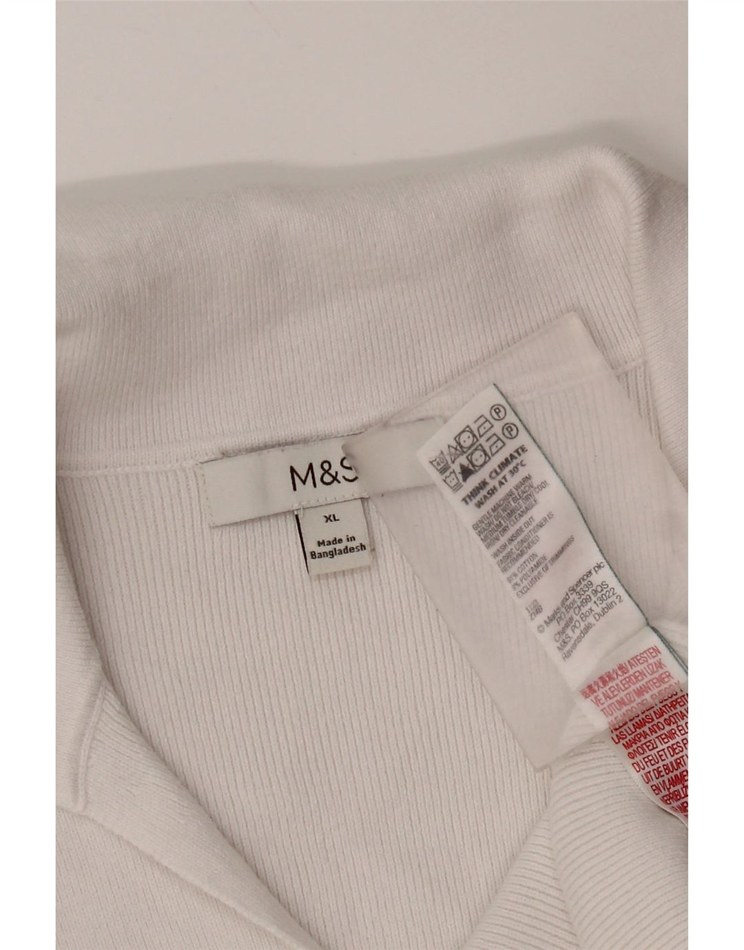 Polo da donna Marks & Spencer UK 18 XL cotone bianco