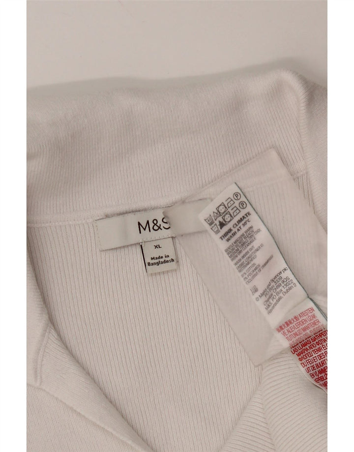 Polo da donna Marks & Spencer UK 18 XL cotone bianco