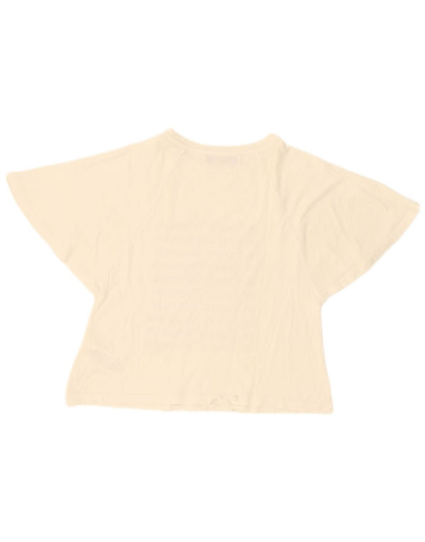 T-shirt grafica oversize da donna Trussardi Jeans UK 6 XS bianco sporco