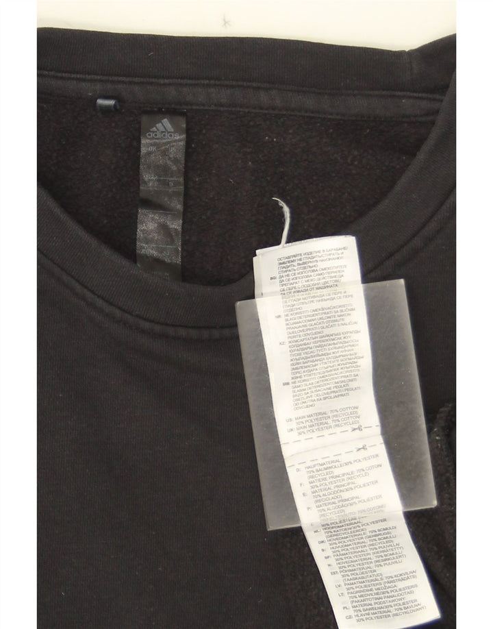 Felpa grafica da uomo Adidas Maglione piccolo cotone nero