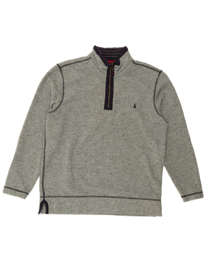 JOULES Felpa da uomo con collo con zip, maglione grande, poliestere chiazzato verde