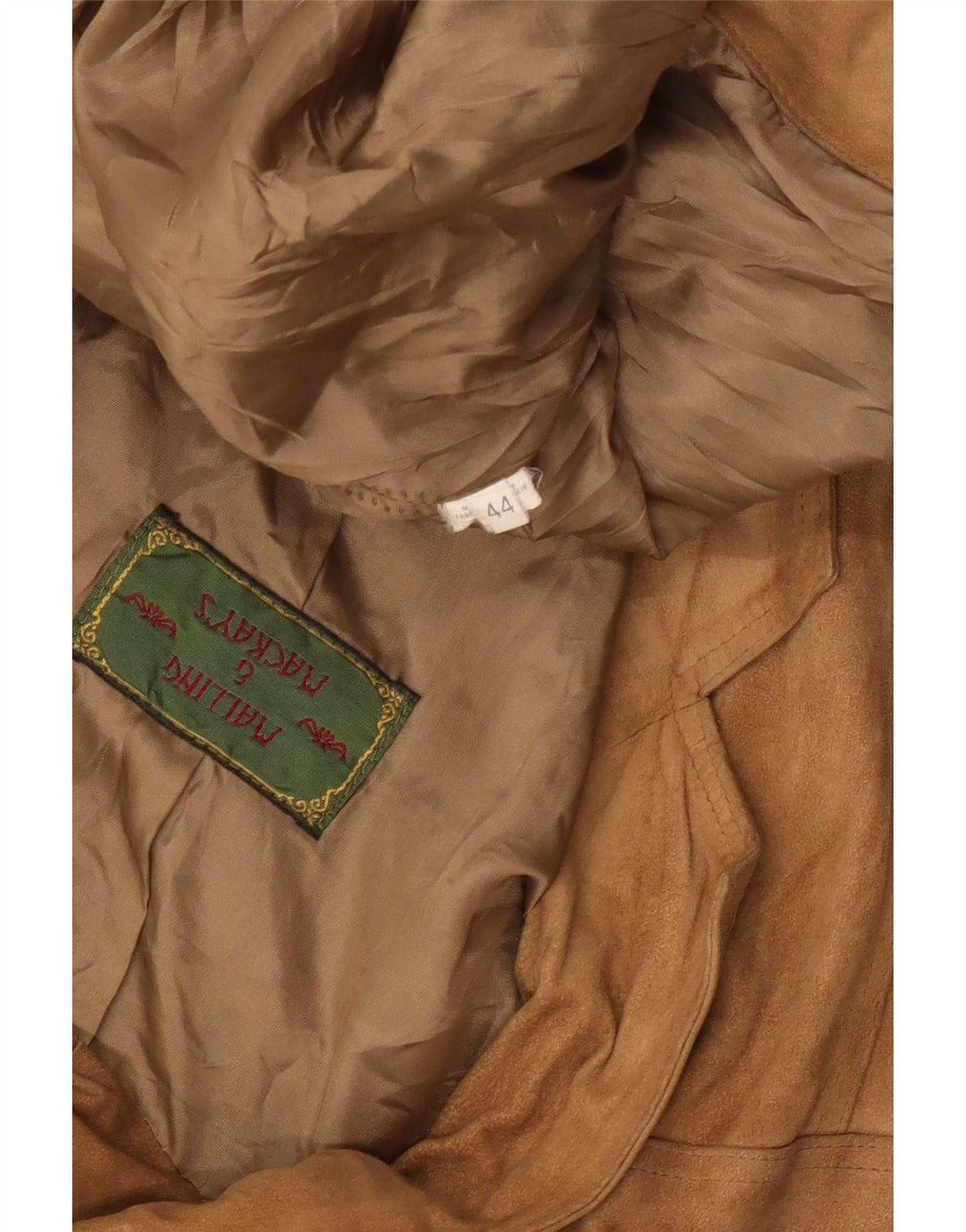 Giacca blazer vintage da donna in pelle scamosciata a 2 bottoni IT 44 Beige medio