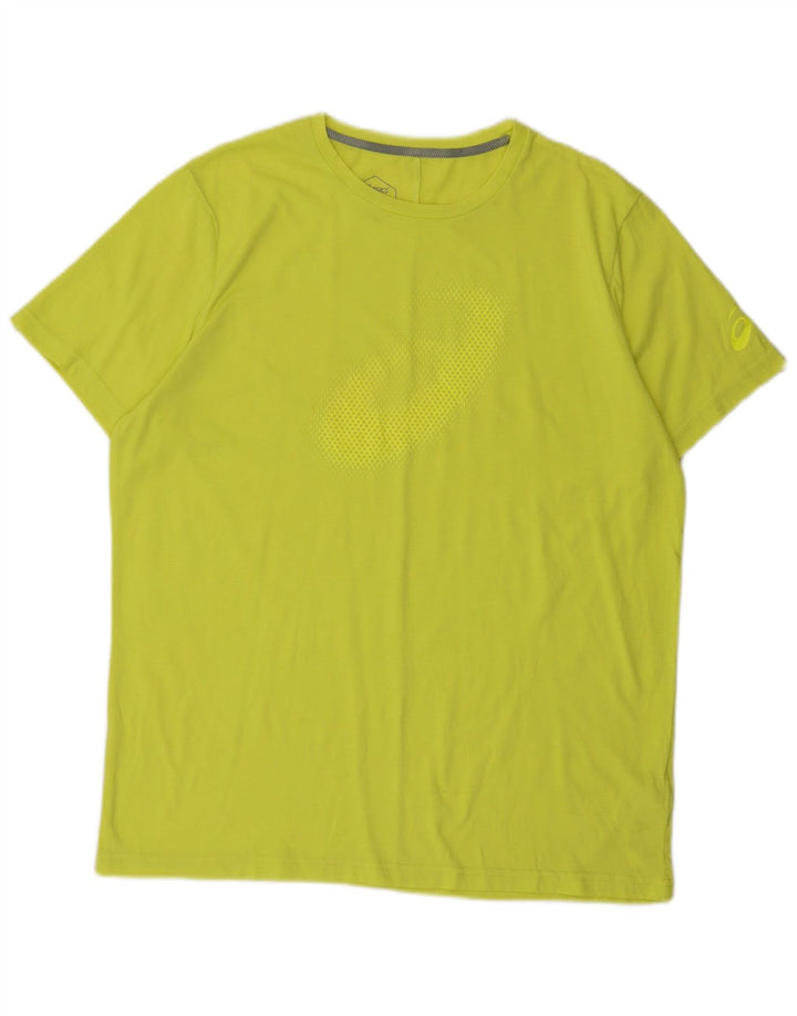 T-shirt grafica da uomo Asics Top XL verde poliestere