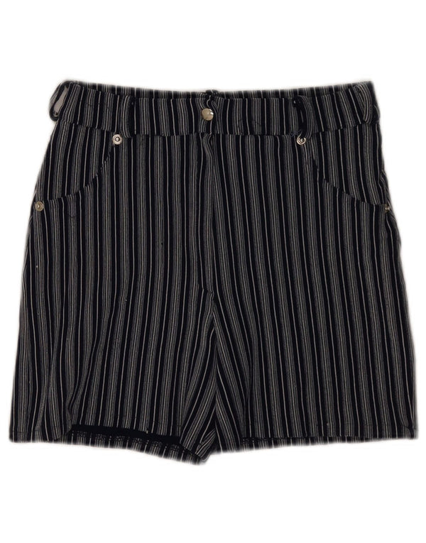 Vintage Womens High Waist Casual Shorts W26 Small Blue Striped