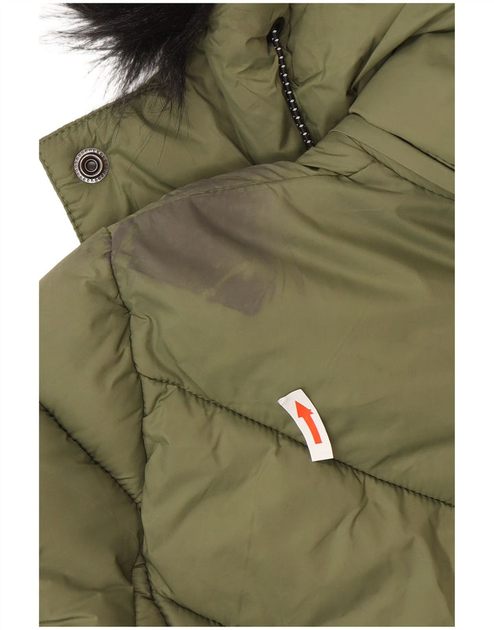 Giacca imbottita con cappuccio da donna Superdry UK 8 Small Green Nylon