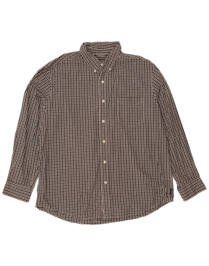 Camicia da uomo Chaps XL in cotone a quadretti nero