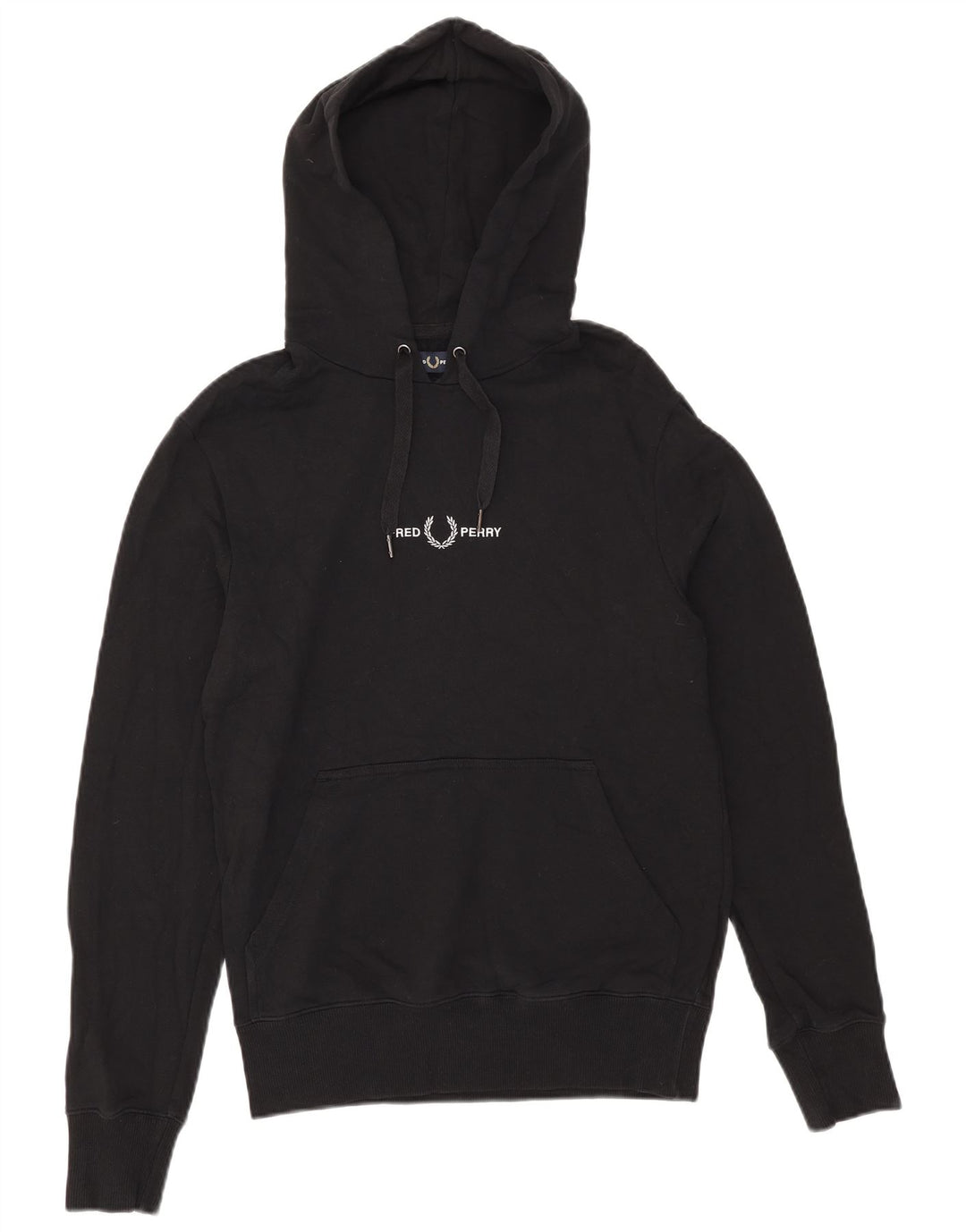 Felpa con cappuccio grafica da uomo Fred Perry piccola in cotone nero