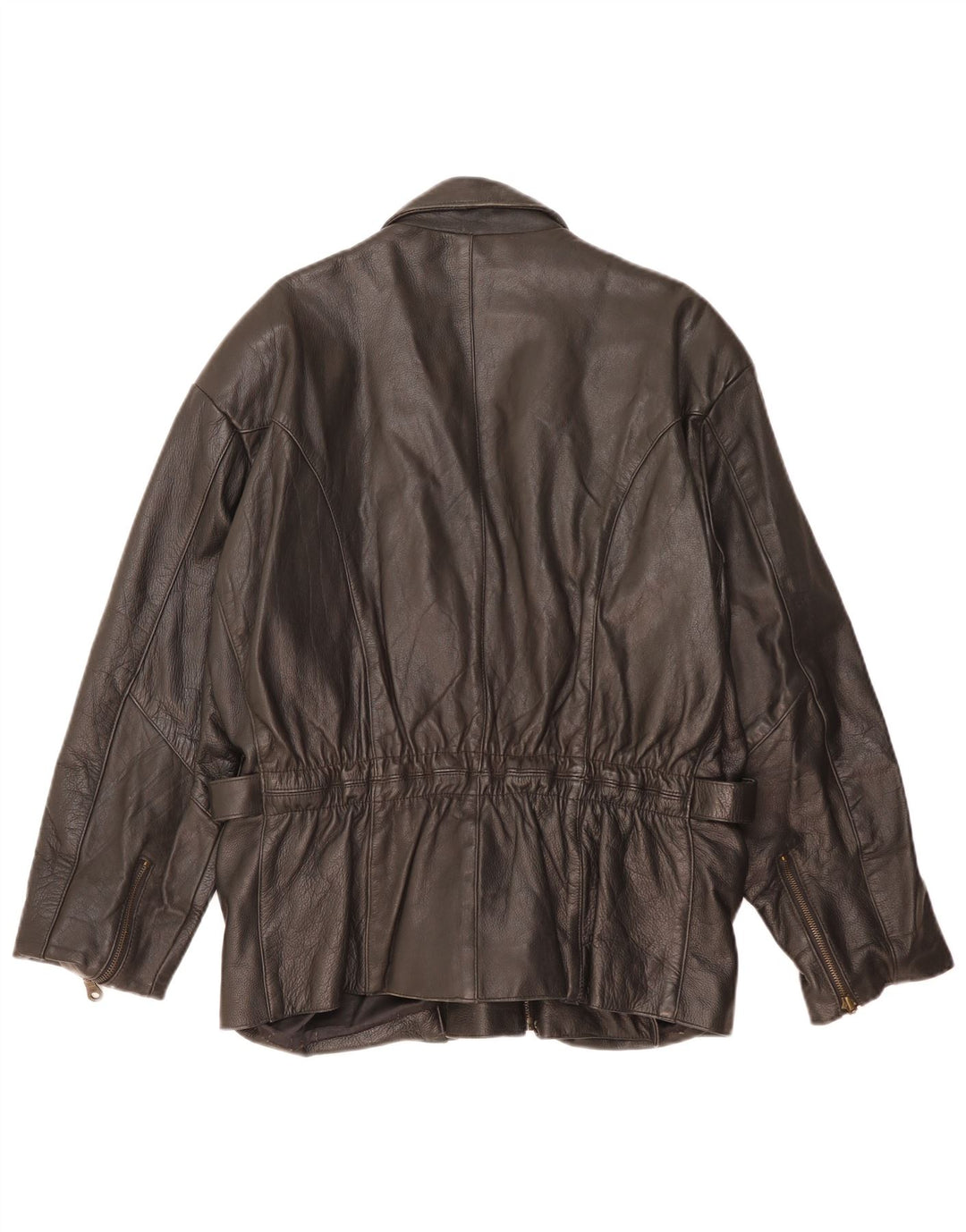 Giacca in pelle da motociclista vintage da uomo UK 38 in pelle nera media