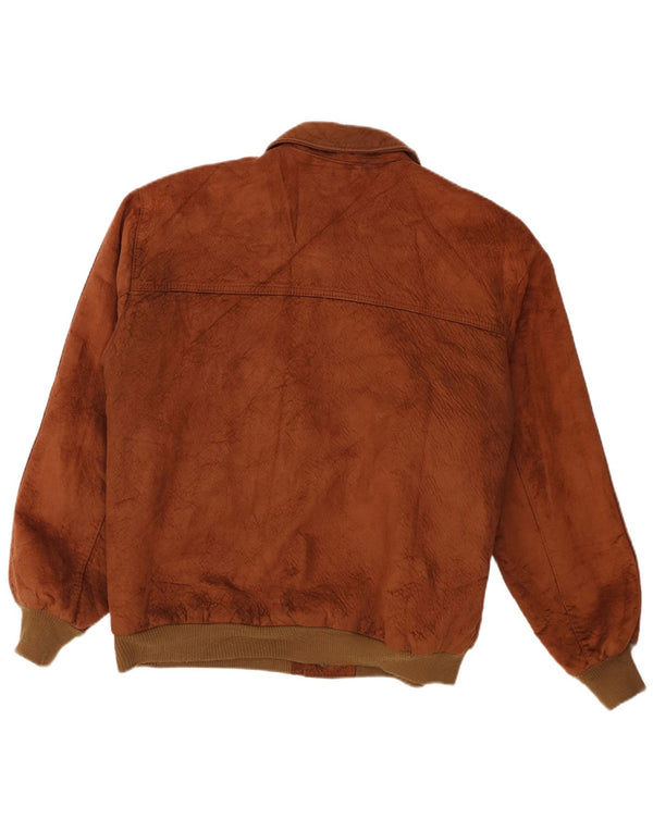 Giacca bomber da uomo in pelle scamosciata Alta Moda UK 42 XL Marrone