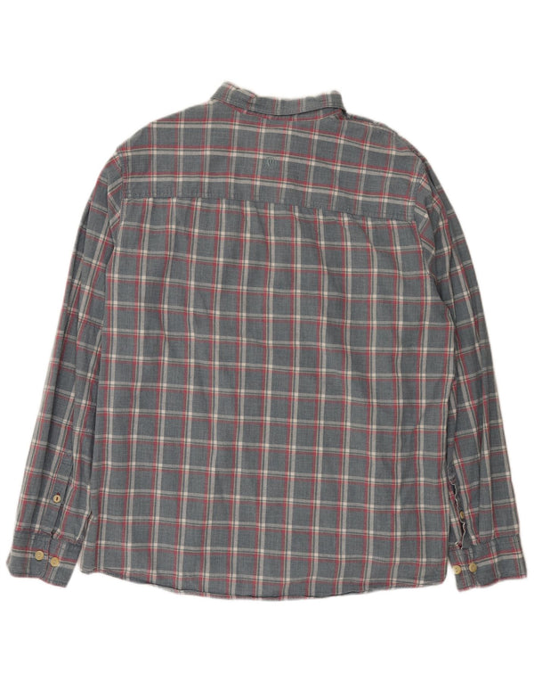 Camicia da uomo vestibilità regolare Fat Face 2XL cotone scozzese grigio