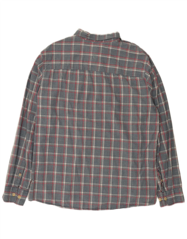 Camicia da uomo vestibilità regolare Fat Face 2XL cotone scozzese grigio