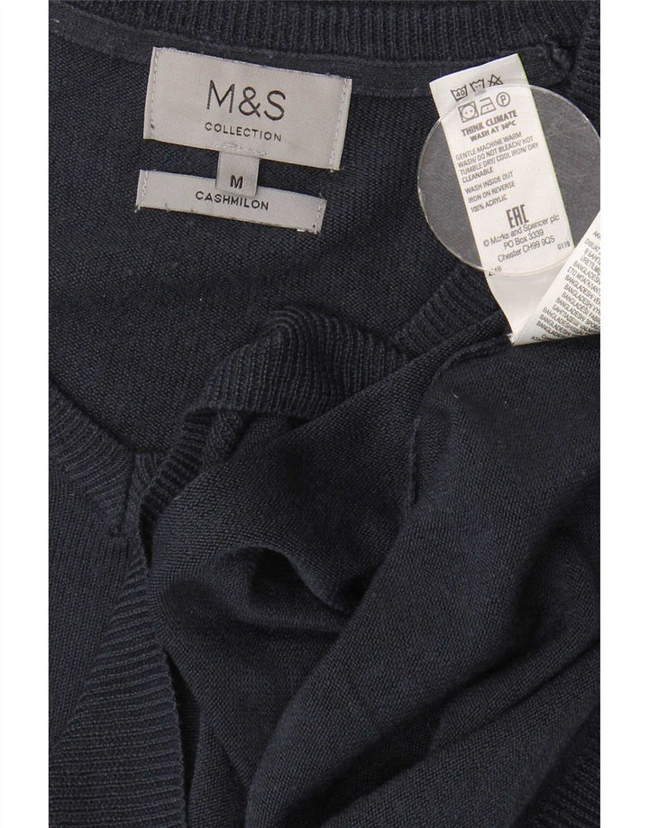 Maglione da uomo con scollo a V Marks & Spencer medio blu navy in acrilico